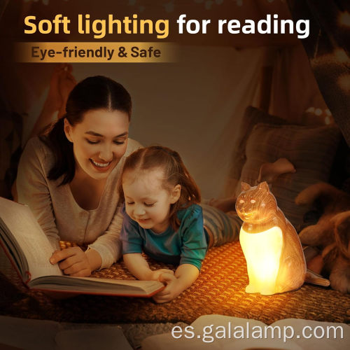 Lámpara de mesa recargable con temas de gato inalámbricos